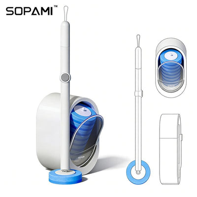 Disposable Toilet Brush Kit with Cleaning Refill Heads: Toss-Away Clean