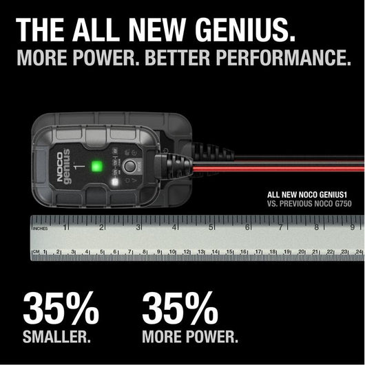 NOCO GENIUS1 1A Smart Battery Charger & Maintainer: Set-and-Forget Power