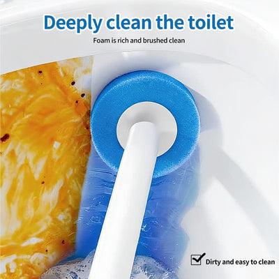 Disposable Toilet Brush Kit with Cleaning Refill Heads: Toss-Away Clean