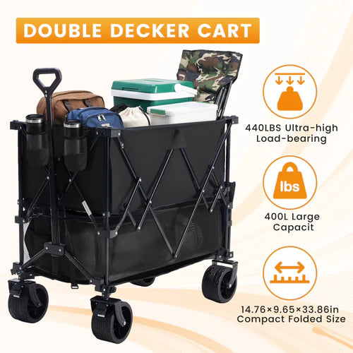 Mayvn© DeckWagon: Two-Deck Folding Utility Wagon.