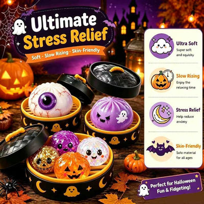 6-Pack Halloween Mystery Dumpling Squishy Toys: Spooky Surprise Box