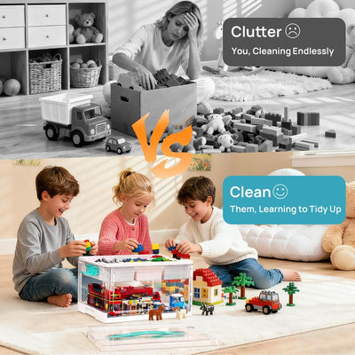 24QT Clear Craft & Toy Storage Organizer: One Box for All the Little Pieces