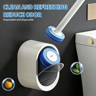 Disposable Toilet Brush Kit with Cleaning Refill Heads: Toss-Away Clean