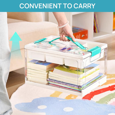 24QT Clear Craft & Toy Storage Organizer: One Box for All the Little Pieces