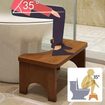 Bamboo Toilet Footstool: Natural Squat Position Support