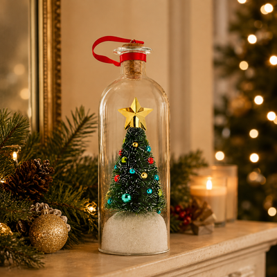 8" Recordable Christmas Tree Message in a Bottle: Grandchild's Voice Keepsake
