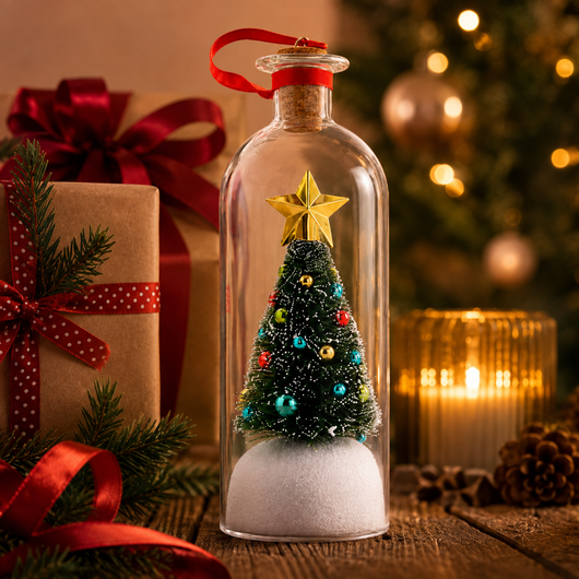 8" Recordable Christmas Tree Message in a Bottle: Grandchild's Voice Keepsake