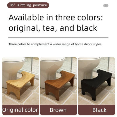 Bamboo Toilet Footstool: Natural Squat Position Support