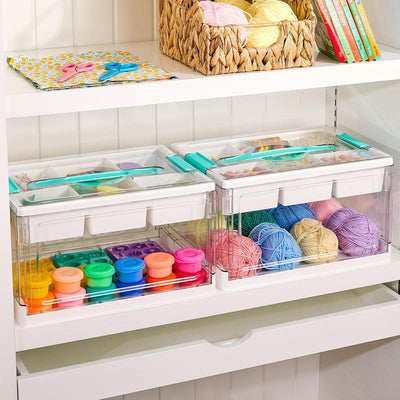 24QT Clear Craft & Toy Storage Organizer: One Box for All the Little Pieces