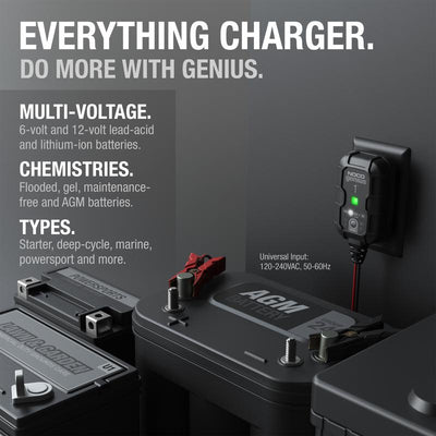 NOCO GENIUS1 1A Smart Battery Charger & Maintainer: Set-and-Forget Power
