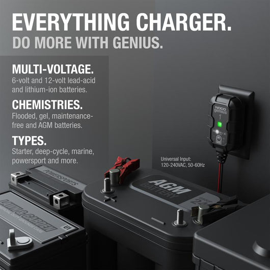 NOCO GENIUS1 1A Smart Battery Charger & Maintainer: Set-and-Forget Power