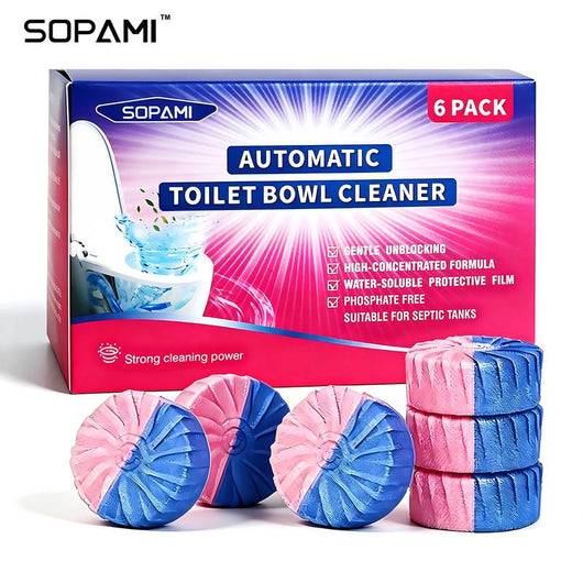 6-Pack Automatic Toilet Bowl Cleaner Tablets: Flush-Activated Freshness