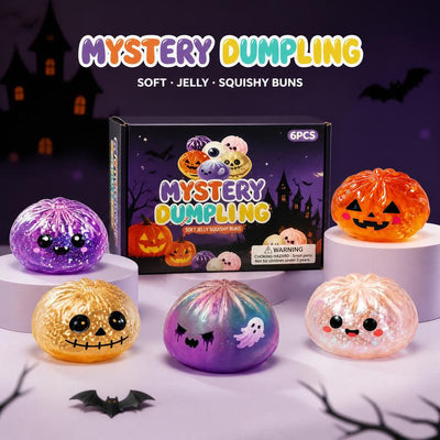 6-Pack Halloween Mystery Dumpling Squishy Toys: Spooky Surprise Box